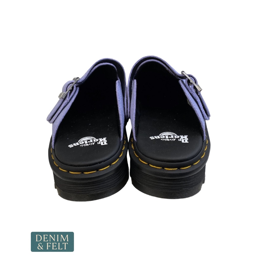 NEW Dr. Martens Zebzag Suede Slingback Platform Mules Cornflower Blue Unisex - Picture 11 of 13